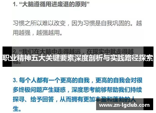 职业精神五大关键要素深度剖析与实践路径探索 职业精神五大关键要素深度剖析与实践路径探索