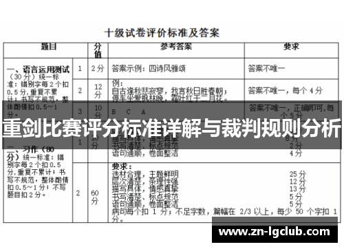 重剑比赛评分标准详解与裁判规则分析